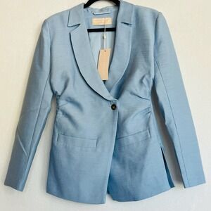Keepsake Vanna Blazer Sky Blue Work Career Viscose Button Front Lined XS 0-2